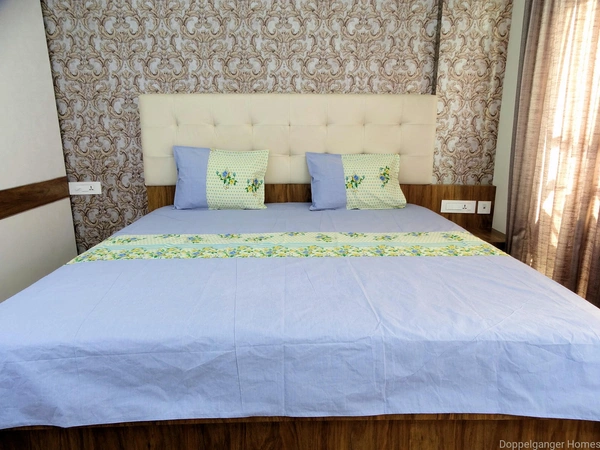 Doppelganger Homes Polka dots & Flowers Double Bed sheet-89