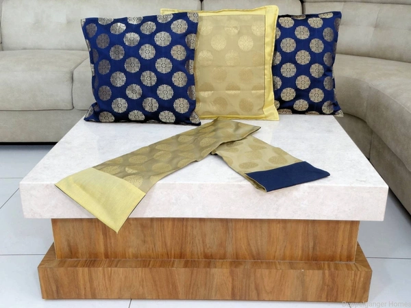 Doppelganger Homes 3 Pcs Designer Cushion cover and Runner Set-95