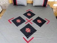 Embroidered  Double Bed Sheet-141