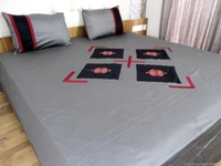 Embroidered  Double Bed Sheet-141