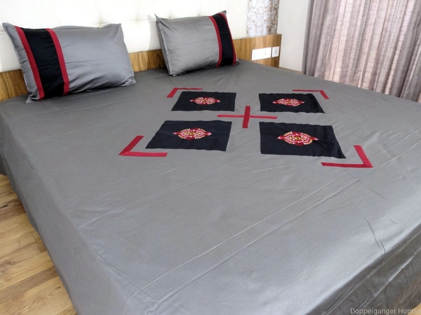 Embroidered  Double Bed Sheet-141