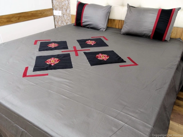 Embroidered  Double Bed Sheet-141