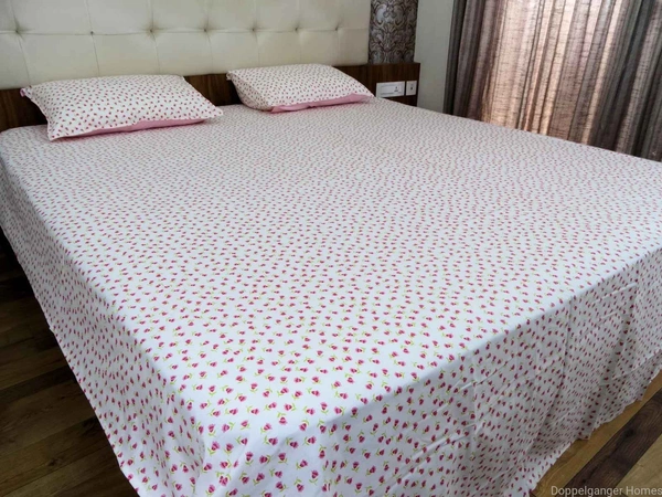 Doppelganger Homes Floral cotton Double Bed Sheet-113