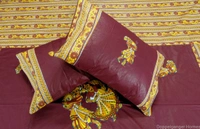 Applique Embroidery Double Bed Sheet-46
