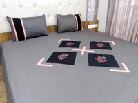 Embroidered  Double Bed Sheet-139