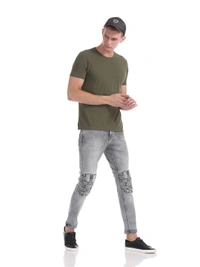 ED-HARDY GRAY SKULLER SUPER SLIM FIT STONE WASH JEANS - 38
