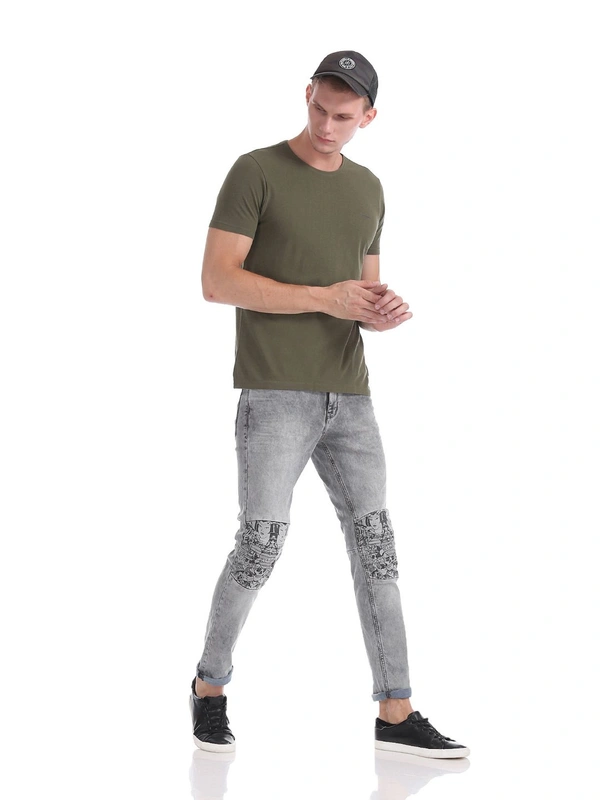 ED-HARDY GRAY SKULLER SUPER SLIM FIT STONE WASH JEANS - 38