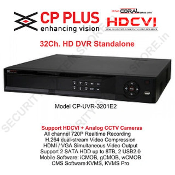 CP PLUS CP-VRA-2K3216-H 32Ch. 1080N H.265 Indigo DVR, Audio Channel 16 Ch - 2 YEAR, NO