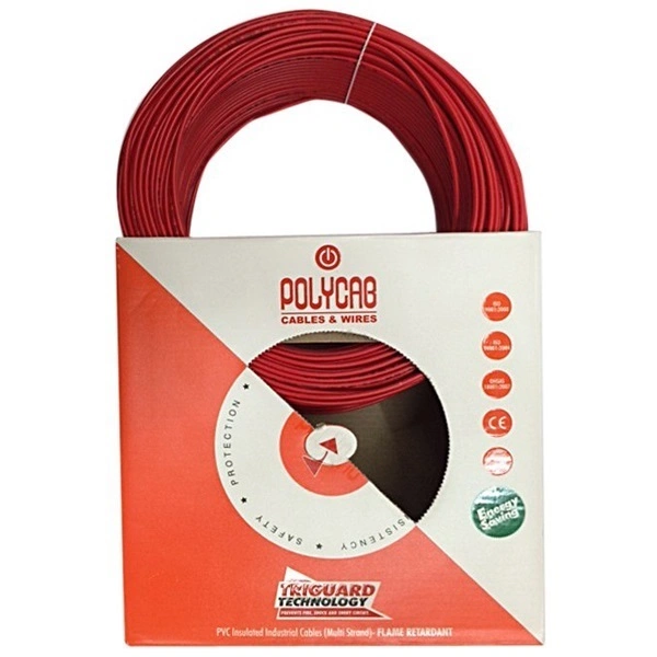 Polycab PVC Insulated 2.5mm Single Core Flexible Copper Wires & Cables 90 Mtr |(Red) - NO, Wrong Product Damaged Product Defective Product