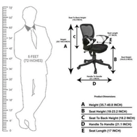 KINGSVISION Net & Metal Black Chair with Silver Handle - rolling chair