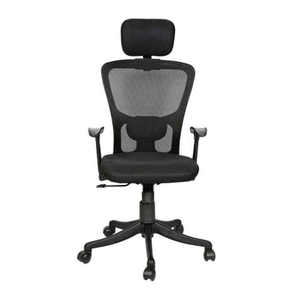 KINGSVISION Jazz Net & Metal High Back Black Mesh Chair - Rolling chair with neting, armrest