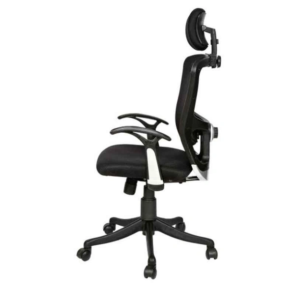 KINGSVISION Jazz Net & Metal High Back Black Mesh Chair - Rolling chair with neting, armrest