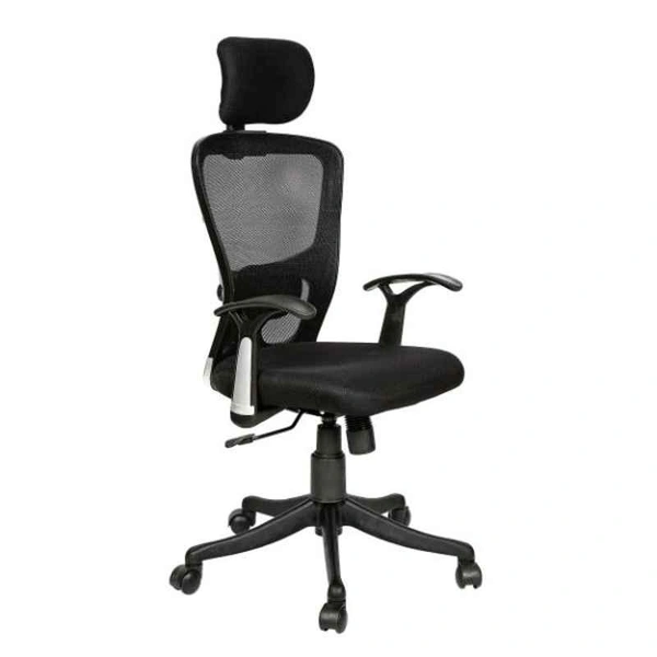 KINGSVISION Jazz Net & Metal High Back Black Mesh Chair - Rolling chair with neting, armrest