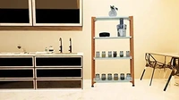 KINGSVISION CRC Sheet 4 Shelf Multipurpose Space Saving Storage Rack, 48 x 36 x 12 Inch, 24 Gauge (Ivory-Orange) Powder Coated 14 Gauge Angles - 
