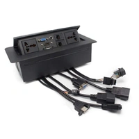 Kingsvision SuperShopperIndia Hydraulic Pop Up Box/Cable Cubby with HDMI, Audio, LAN and Power Ports - Low profile design with tilt up lidButton to open hyraulic lidCompletely flat top when closedArchite