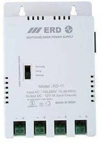 ERD AD11 CCTV Camera 4 Channel Power Supply SMPS Support All HD Cameras Worldwide Adaptor (Grey) - GREY, 1 YEAR