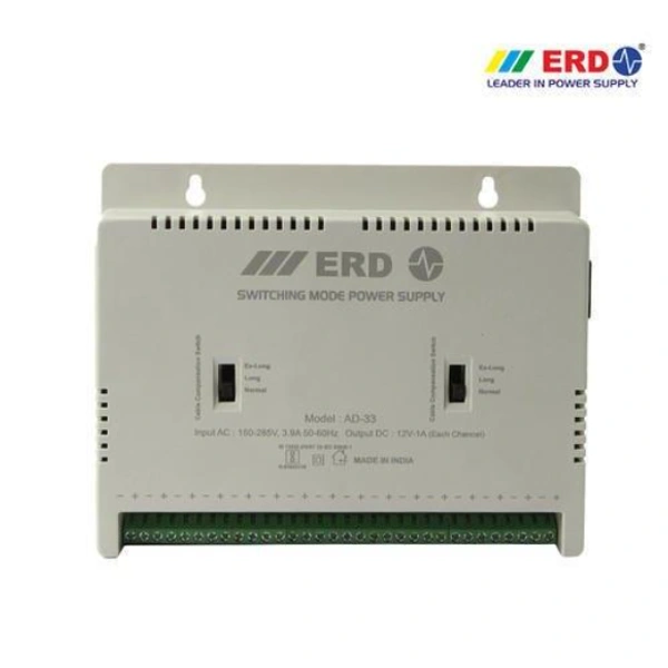 ERD AD33 CCTV Camera 16 Channel Power Supply SMPS Support All HD Cameras Worldwide Adaptor (Grey) - GREY, 1 YEAR