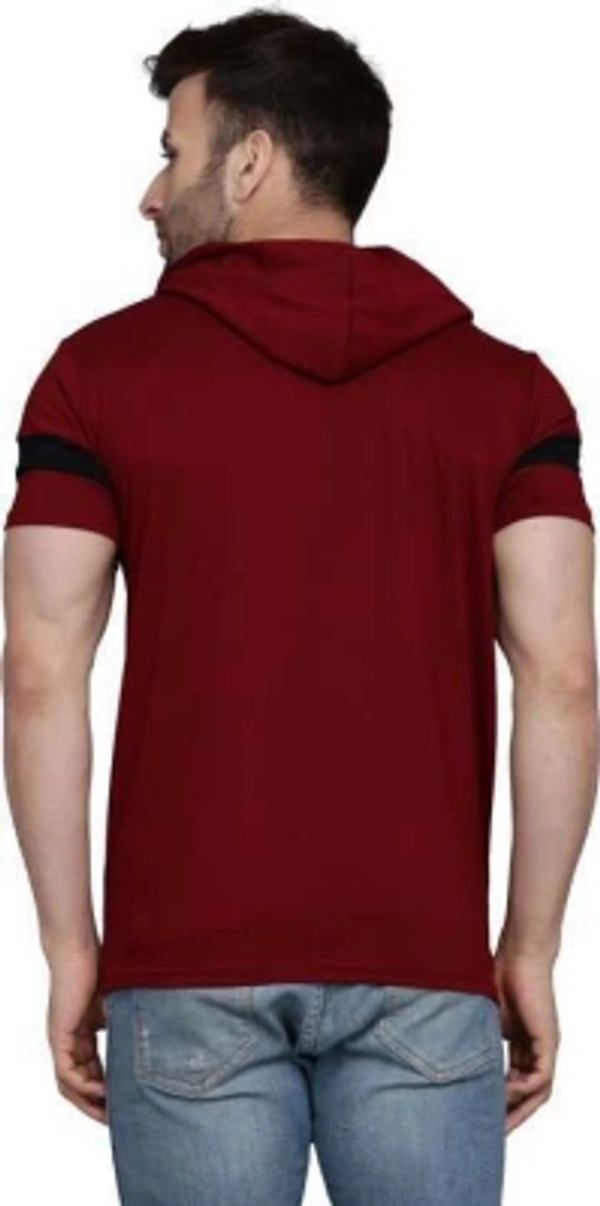 Solid Men Maroon T Shirt - M
