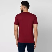 Printed Men Maroon T Shirt - L