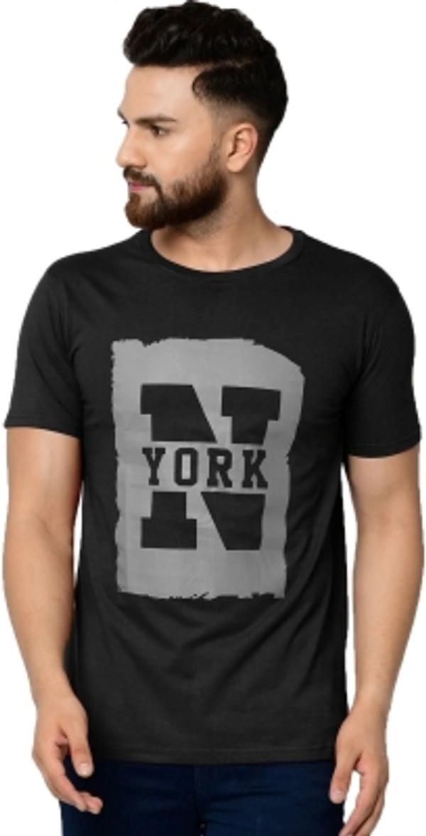Printed Men Maroon T Shirt - L