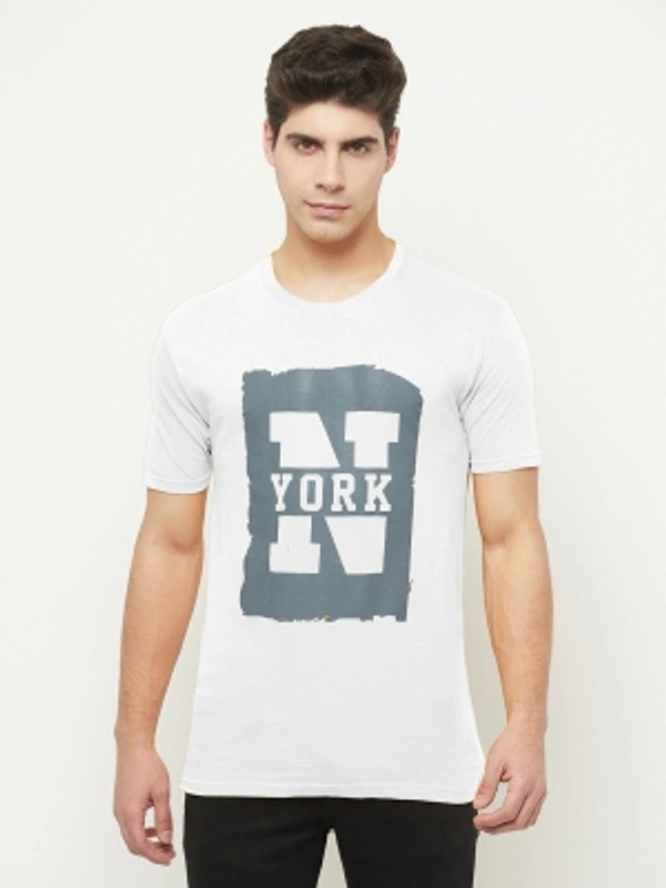 Printed Men Maroon T Shirt - L