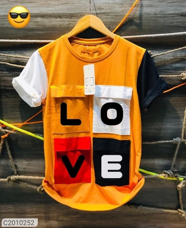 Cotton Printed T Shirt For Men  - M