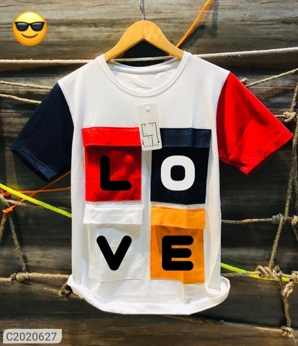 Cotton Printed T Shirt For Men  - M