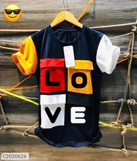 Cotton Printed T Shirt For Men  - M