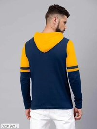 Poly Cotton Printed Full Sleeves Men Hoody T Shirt  - S M L XL