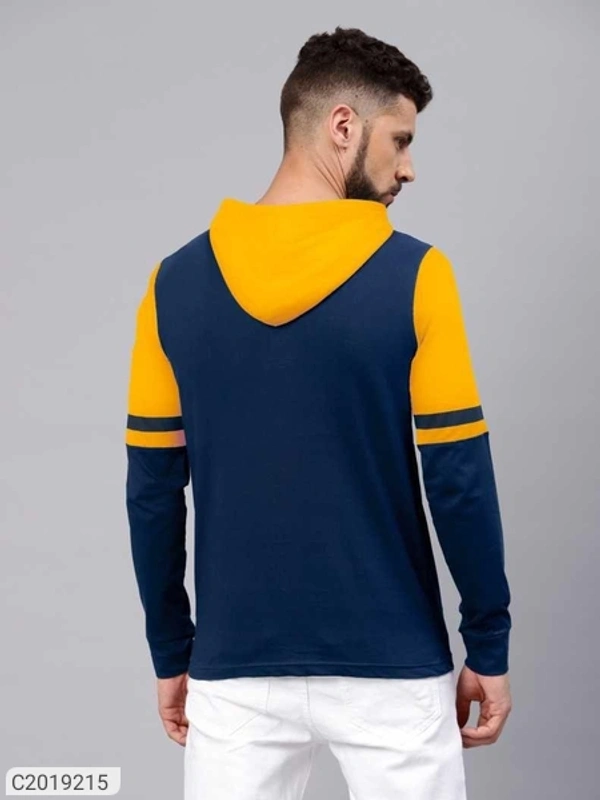 Poly Cotton Printed Full Sleeves Men Hoody T Shirt  - S M L XL