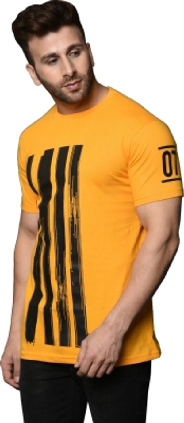 Smartees Printed Men Round Neck Yellow T-Shirt - Yellow, XL