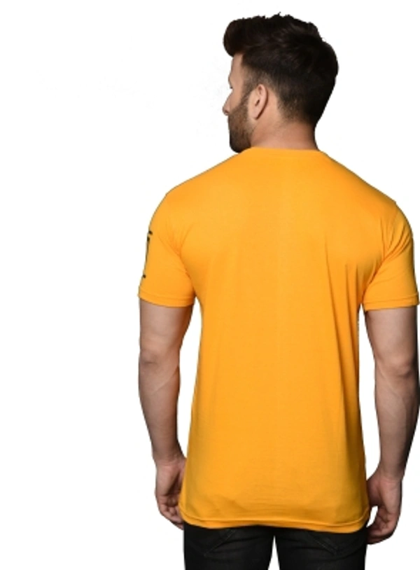 Smartees Printed Men Round Neck Yellow T-Shirt - Yellow, XL