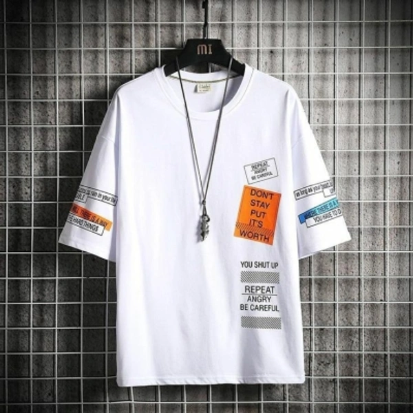 Printed Men White T-Shirt - White, S M L X L