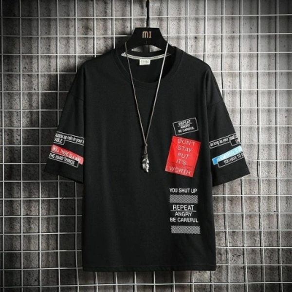 Printed Men White T-Shirt - Black, S M L X L