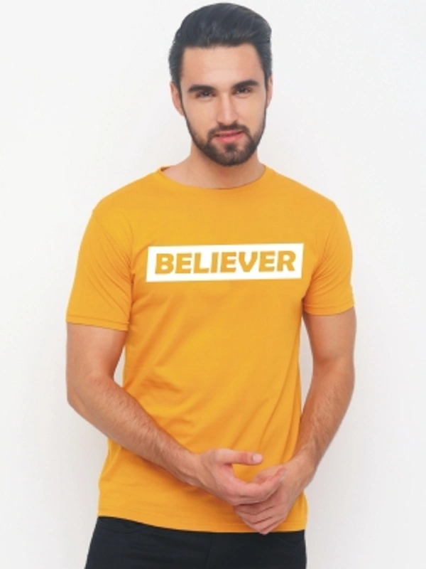 jorkk Printed Men Round Neck Maroon T-Shirt - Yellow, S M L XL XXL