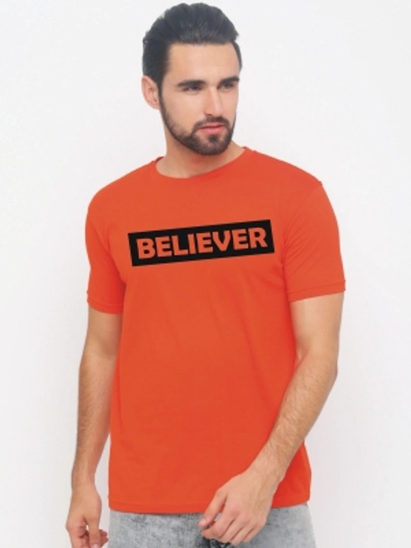 jorkk Printed Men Round Neck Maroon T-Shirt - Orange, S M L XL XXL