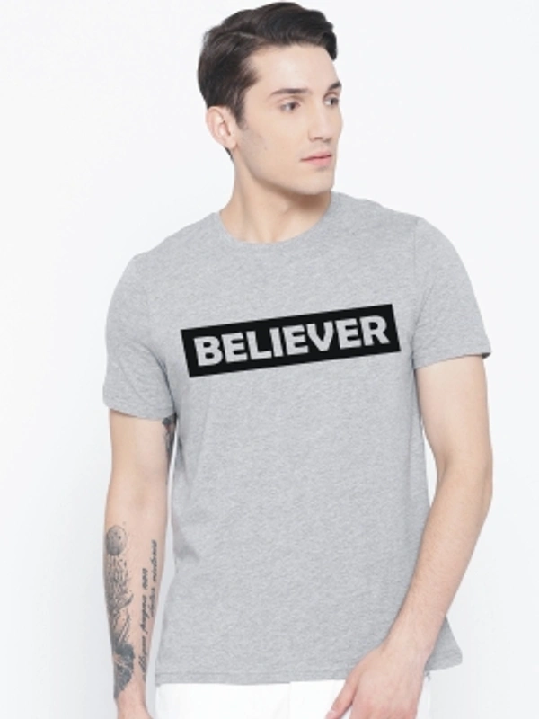jorkk Printed Men Round Neck Maroon T-Shirt - Gray, S M L XL XXL