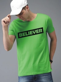 jorkk Printed Men Round Neck Maroon T-Shirt - Green, S M L XL XXL