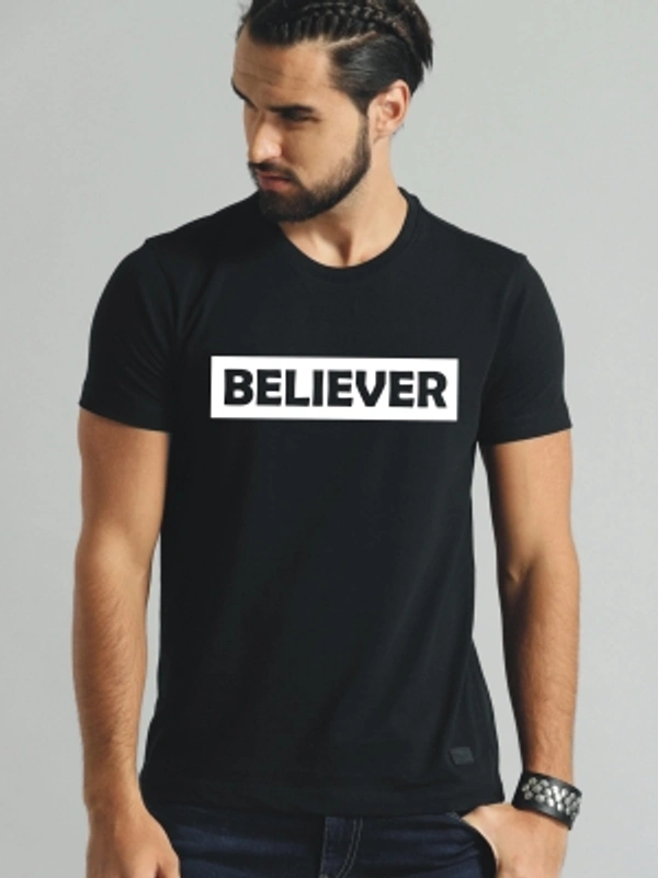 jorkk Printed Men Round Neck Maroon T-Shirt - Black, S M L XL XXL