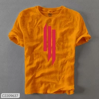 Cotton Printed Half Sleeves T Shirt For Men  - XL