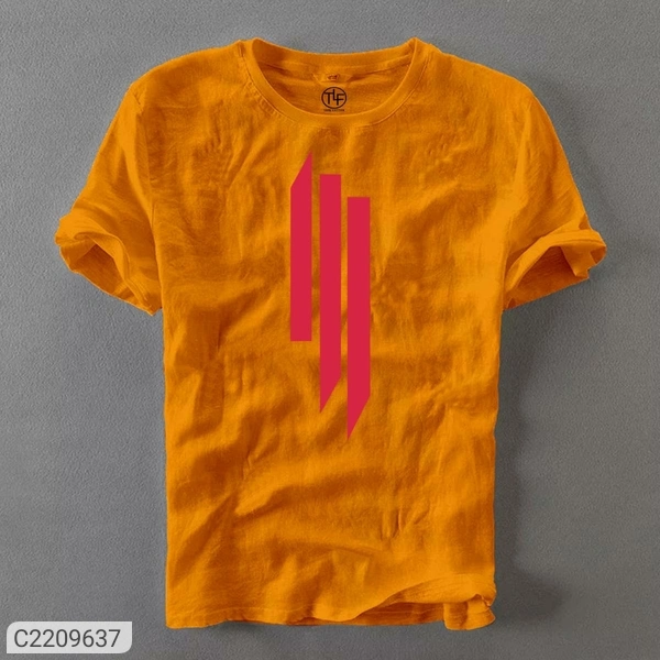Cotton Printed Half Sleeves T Shirt For Men  - XL