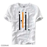 Cotton Printed Half Sleeves T Shirt For Men  - XL