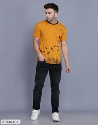Cotton Printed Half Sleeves T Shirt For Men  - M L XL