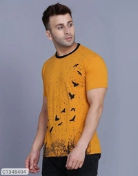 Cotton Printed Half Sleeves T Shirt For Men  - M L XL