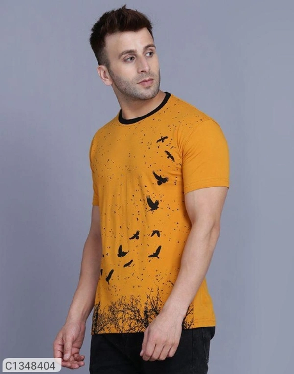 Cotton Printed Half Sleeves T Shirt For Men  - M L XL
