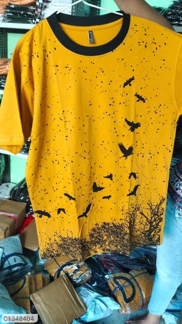 Cotton Printed Half Sleeves T Shirt For Men  - M L XL