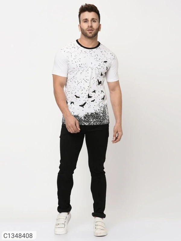 Cotton Printed Half Sleeves T Shirt For Men  - M L XL