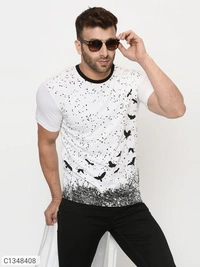 Cotton Printed Half Sleeves T Shirt For Men  - M L XL