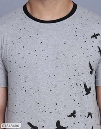 Cotton Printed Half Sleeves T Shirt For Men  - M L XL