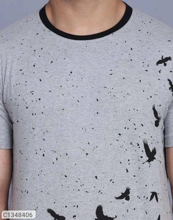 Cotton Printed Half Sleeves T Shirt For Men  - M L XL